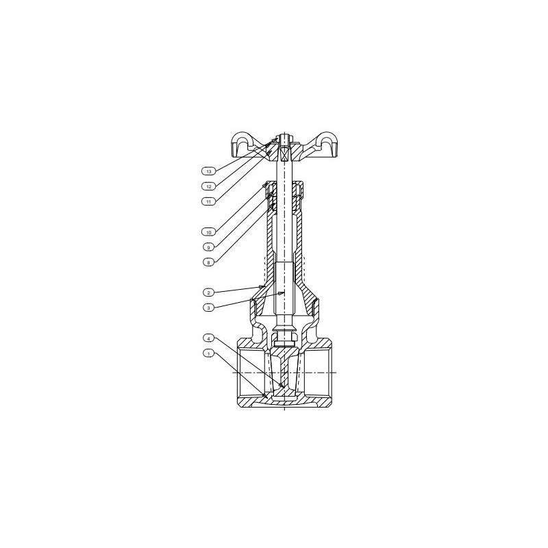 1/2" B-122 STOCKHAM GATE VALVE