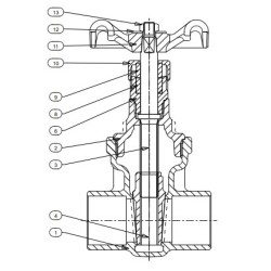 1 1/2" B-104 STOCKHAM GATE VAL