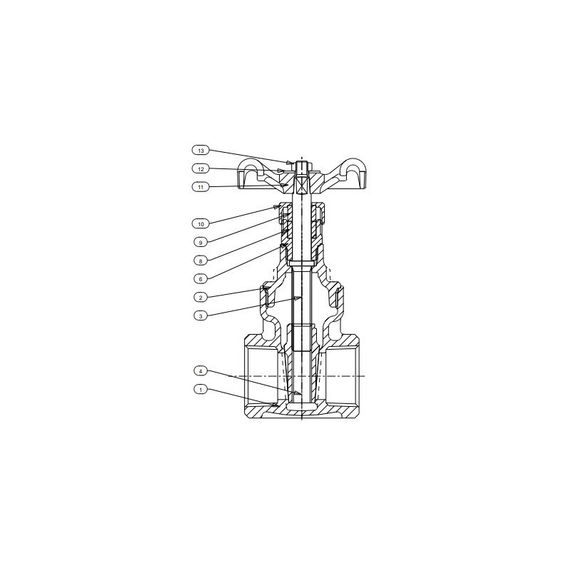 1/2" B-128 STOCKHAM GATE VALVE