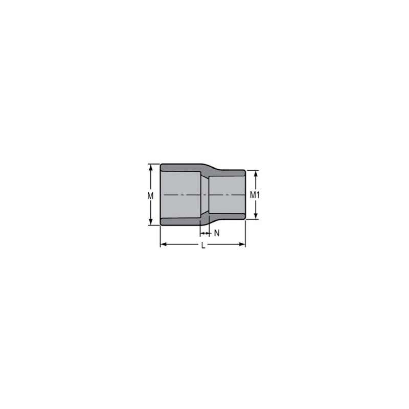 1/2 X 3/8 PVC 80 SOC RDCR     