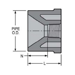 2 1/2 X 1 PVC 80 SXT BUSH     