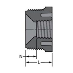 2 1/2 X 2 PVC 40 THRD BUSH    