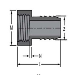 1 1/2" PVC INSERT X FIP 90    