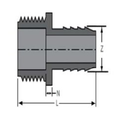 1 1/2" PVC INSERT X MPT 90    